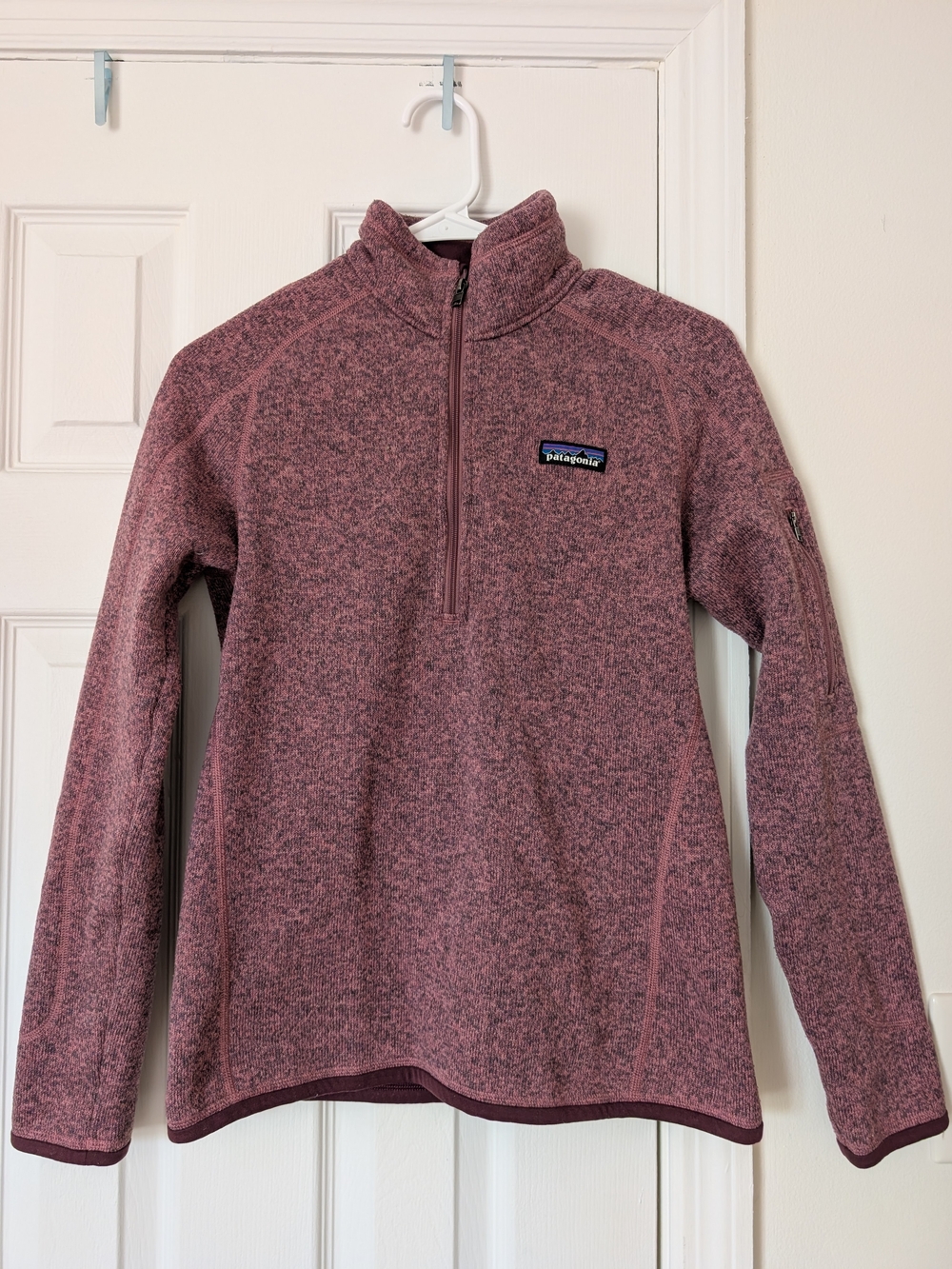 Patagonia Women's Heathered Mauve Half-Zip Better Sweater